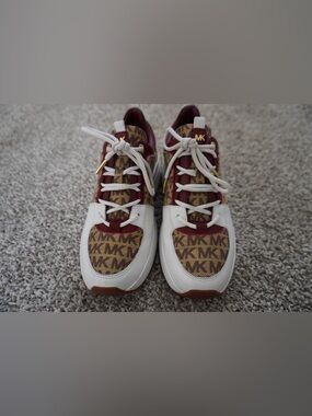 Michael Kors Georgie Trainers MK Signature Brown Logo Sneakers Women’s Size US 8